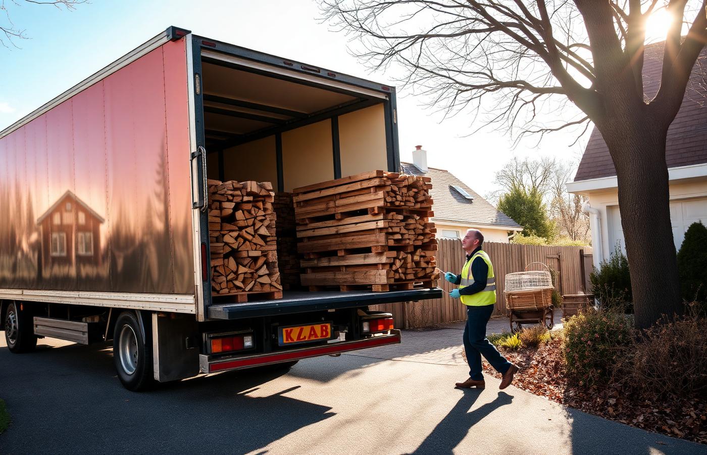 Levering met vrachtwagen en lift in de streek van Tienen